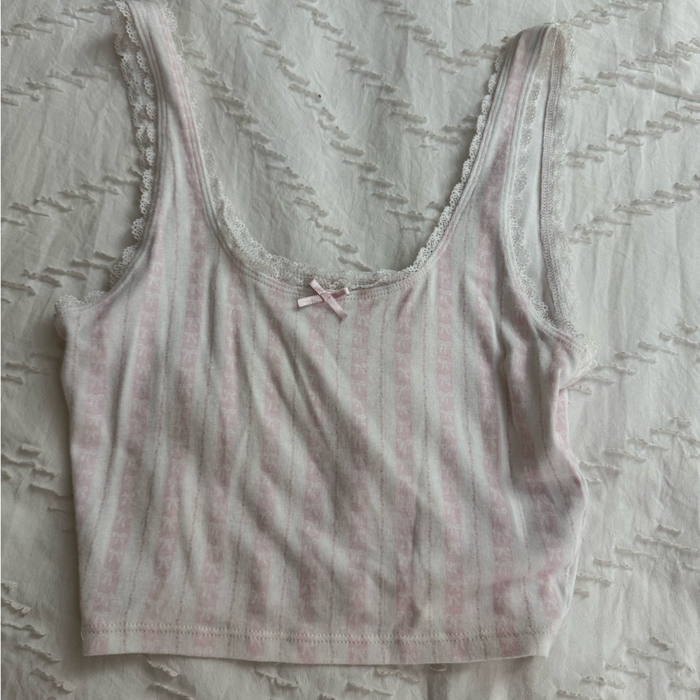 Pacsun striped bow lace tank